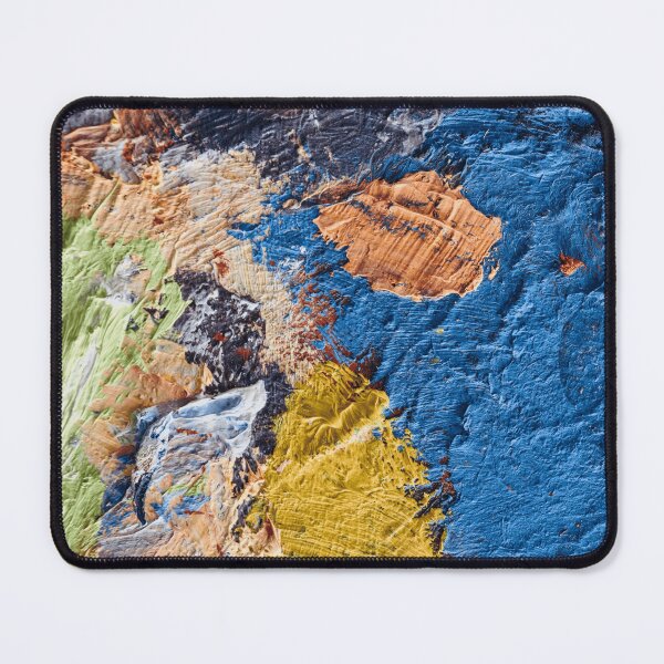 Item preview, Heavy Impasto Abstract Oil Painting Blue Gold and Sage Texture designed and sold by L&L.