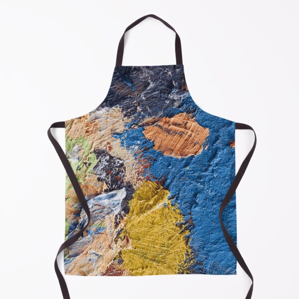 Item preview, Heavy Impasto Abstract Oil Painting Blue Gold and Sage Texture designed and sold by L&L.