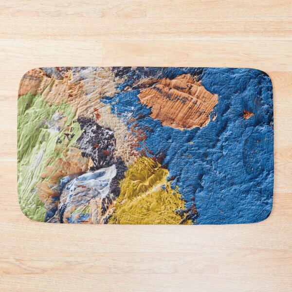 Item preview, Heavy Impasto Abstract Oil Painting Blue Gold and Sage Texture designed and sold by L&L.