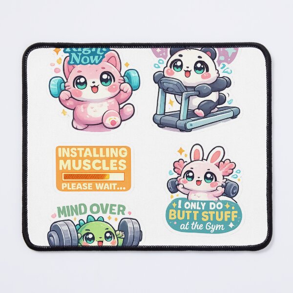 Item preview, Cute Funny Gym Animals Fitness Sticker Pack designed and sold by Digistore1221.