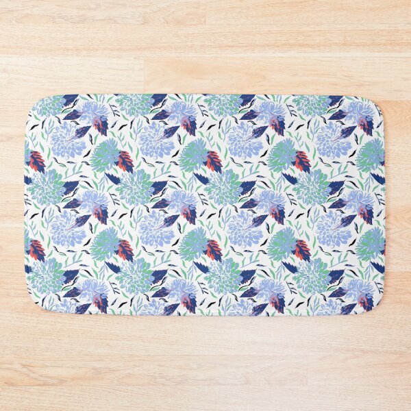 Item preview, Daylight Dahlias Bloom Summer Floral Blues and greens designed and sold by Dally-Dabble.