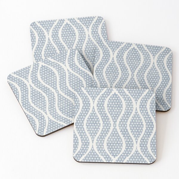 Item preview, Vintage Mocha Blue Wavy Geometric Stripes Polka Dots designed and sold by LoveAlways-AEP.