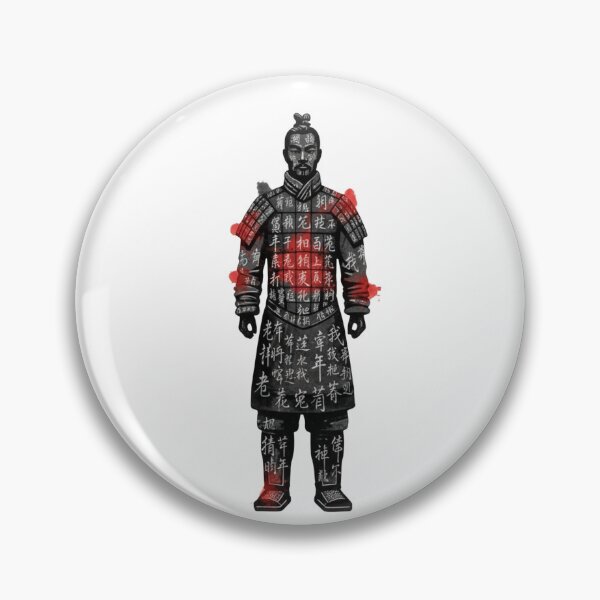 Item preview, Chinese terracotta warrior vocabulary silhouette hanzi armor ink wash language gift designed and sold by language-des.