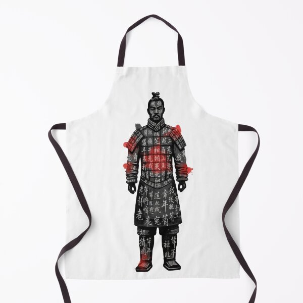 Item preview, Chinese terracotta warrior vocabulary silhouette hanzi armor ink wash language gift designed and sold by language-des.