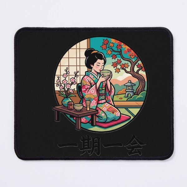 Item preview, Japanese Woman Tea Ritual Red Leaves Artwork designed and sold by Tsugraf Designs.