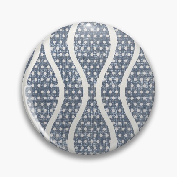 Item preview, Vintage Navy Slate Blue Wavy Geometric Stripes Polka Dots designed and sold by LoveAlways-AEP.