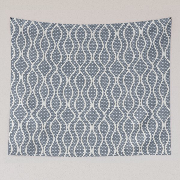 Item preview, Vintage Navy Slate Blue Wavy Geometric Stripes Polka Dots designed and sold by LoveAlways-AEP.