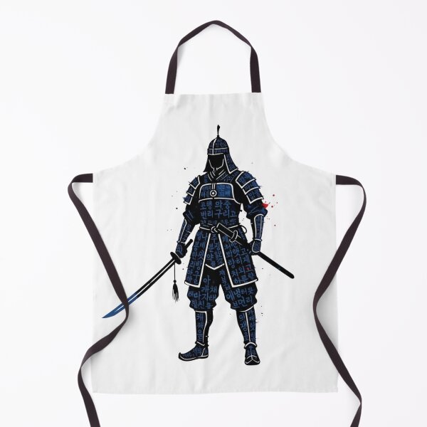 Item preview, Korean hwarang warrior vocabulary silhouette hangul armor ink wash language gift designed and sold by language-des.
