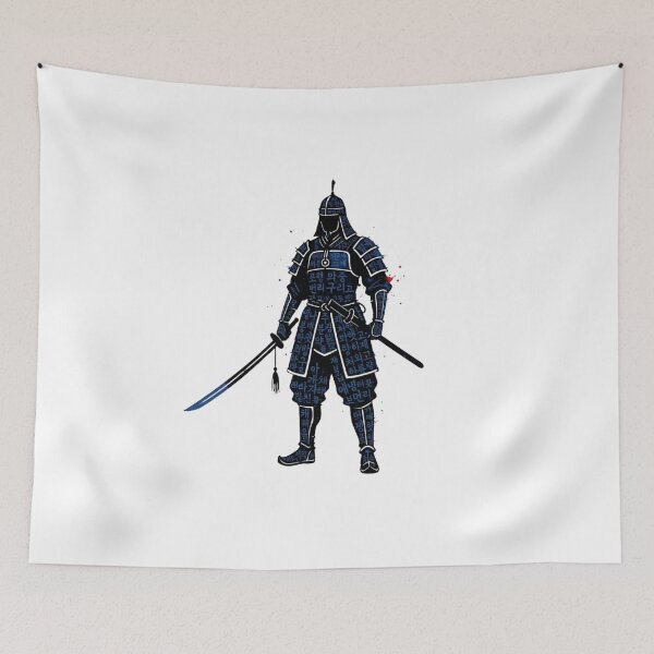 Item preview,  Korean hwarang warrior vocabulary silhouette hangul armor ink wash language gift designed and sold by language-des.