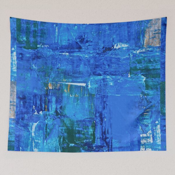 Item preview, Deep Sapphire Blue Abstract Squeegee Painting Texture designed and sold by L&L.
