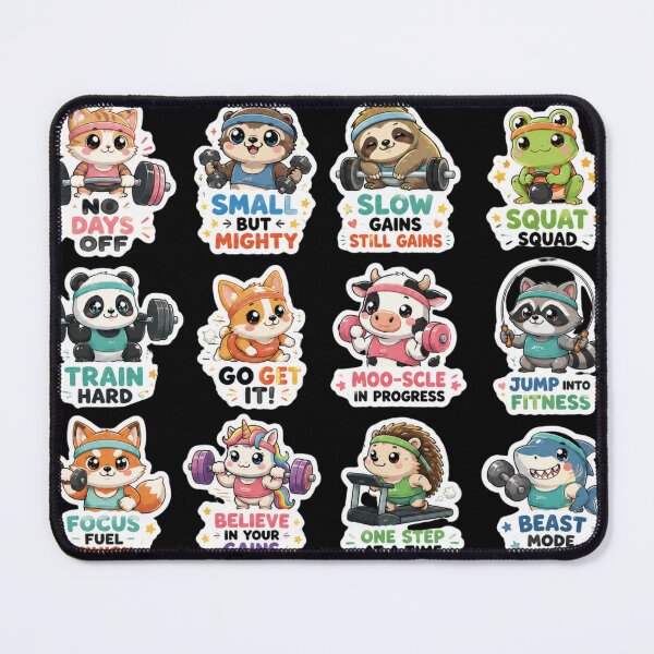 Item preview, Cute Gym Animals Motivational Workout Fitness Sticker Pack designed and sold by Digistore1221.