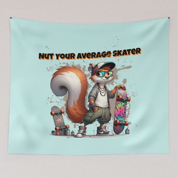Item preview, Nut Your Average Skater – Cool Squirrel Skateboard Streetwear Design designed and sold by Sachie's Studio.