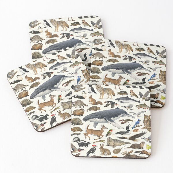 Item preview, Animals of Maine Retro Style Identification Chart designed and sold by kakarikihill.