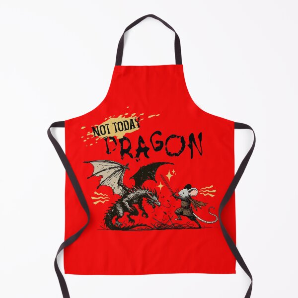 Item preview, Not Today Dragon Funny Fantasy Mouse Warrior | Cute Medieval Dragon Slayer Design designed and sold by Sachie's Studio.