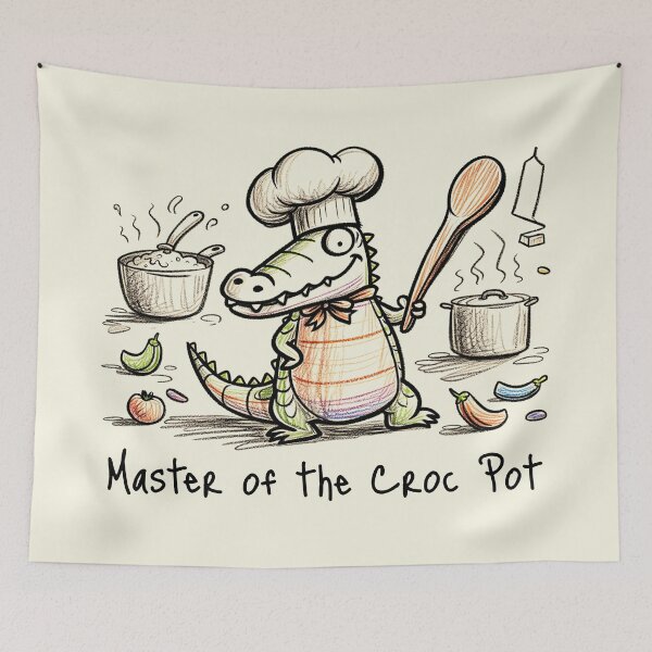 Item preview, Master of the Croc Pot Funny Alligator Chef | Cute Crocodile Cooking Cartoon Design designed and sold by Sachie's Studio.
