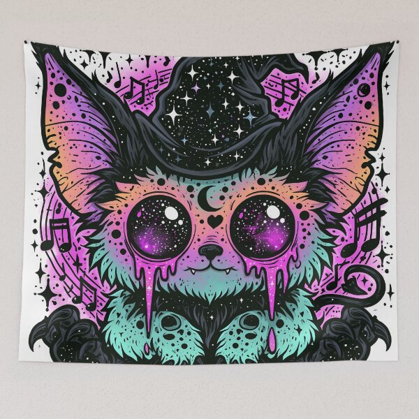 Item preview, Galaxy Witch Cat Psychedelic Spooky Familiar Art designed and sold by DonaldWaltersxx.