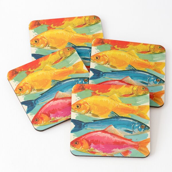 Item preview, Colorful Fish Collection Vintage Retro Nature Art Print designed and sold by UhuCriei .