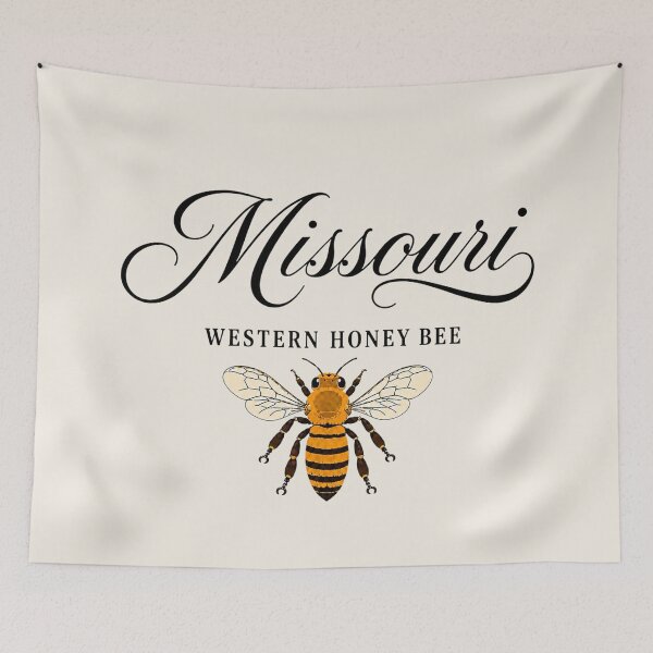 Item preview, Missouri Western Honey Bee Vintage State Insect Art Print designed and sold by The-Drip-Studio.