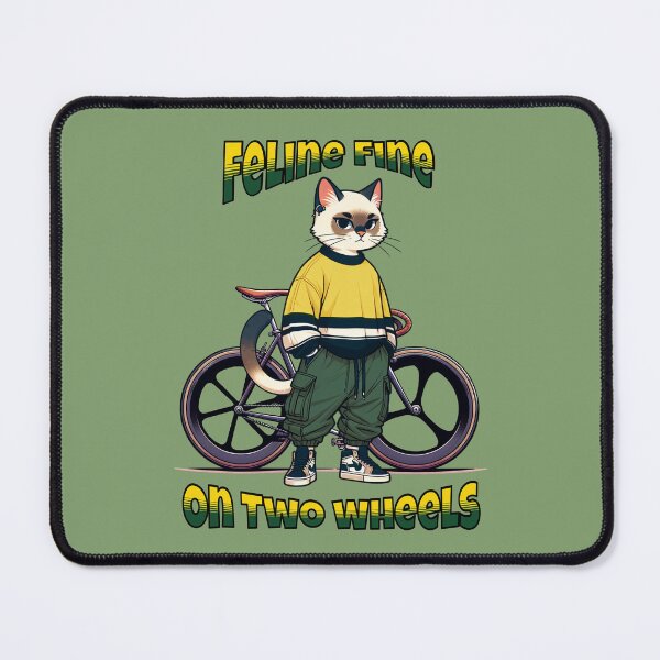 Item preview, Feline Fine on Two Wheels – Cool Cat Cyclist Streetwear Bike Design designed and sold by Sachie's Studio.