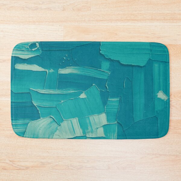 Item preview, Teal and Mint Green Heavy Impasto Patchwork Abstract Palette Knife Art designed and sold by L&L.