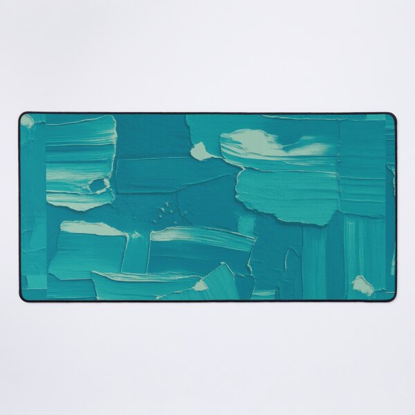 Item preview, Teal and Mint Green Heavy Impasto Patchwork Abstract Palette Knife Art designed and sold by L&L.