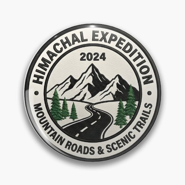 Item preview, Himachal Expedition Mountain Roads Vintage Badge designed and sold by FunkPrint.