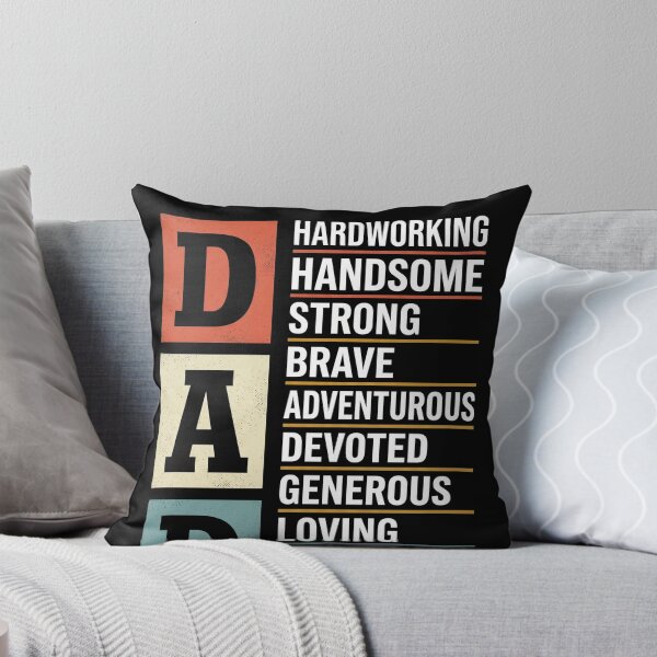 Item preview, Dad Hardworking Handsome Strong Brave Adventurous Devoted Generous Loving Protector Hero Father Family Appreciation designed and sold by SofenArt.