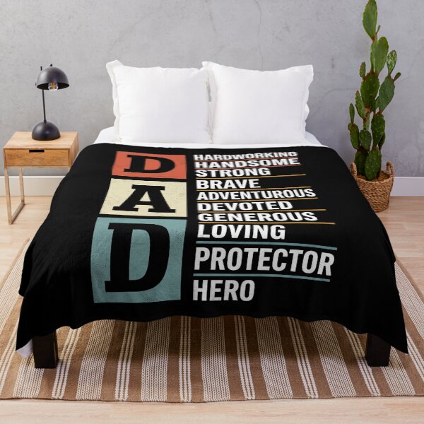 Item preview, Dad Hardworking Handsome Strong Brave Adventurous Devoted Generous Loving Protector Hero Father Family Appreciation designed and sold by SofenArt.