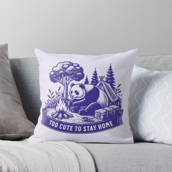 Item preview, Too Cute to Stay Home Panda Bear Camping – Cute Campfire Outdoors Wilderness Animal Design designed and sold by Sachie's Studio.