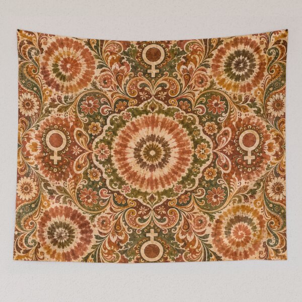 Item preview, Earth Tone Feminist Symbol Tie Dye Bohemian Collection designed and sold by PinUpPizzazz.