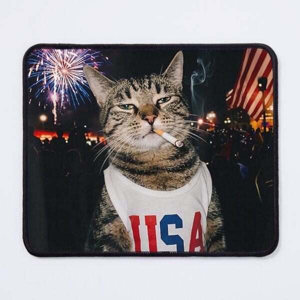 Item preview, Patriotic Smoking Cat | Funny USA Cat 4th of July designed and sold by colornatics.