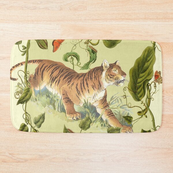 Item preview, Happy Tiger and Tropical Plants Animal and Botanical Illustration  designed and sold by CanisArt.