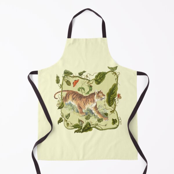 Item preview, Happy Tiger and Tropical Plants Animal and Botanical Illustration designed and sold by CanisArt.