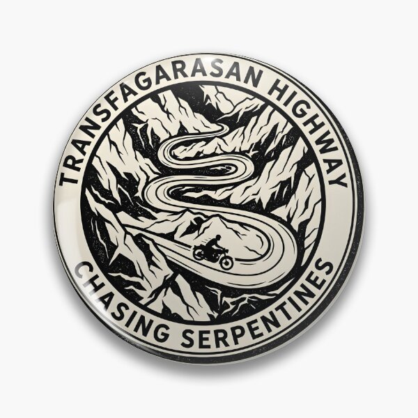 Item preview, Transfagarasan Highway Chasing Serpentines Vintage Badge designed and sold by FunkPrint.