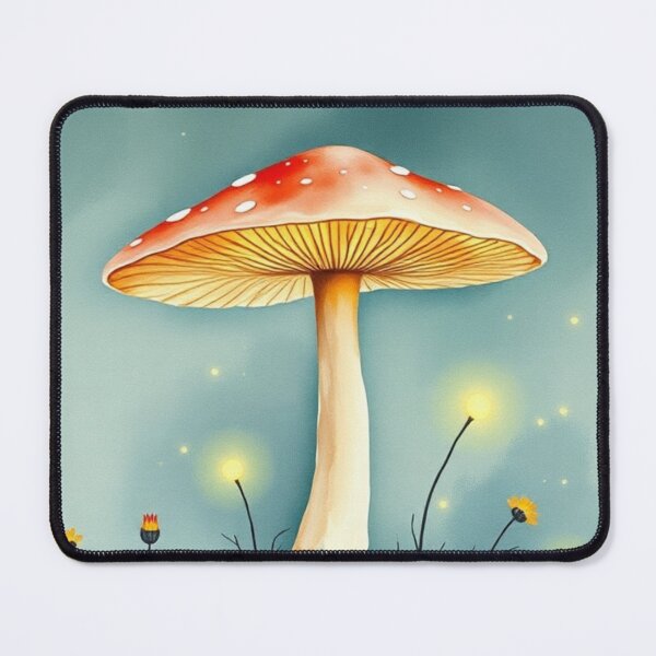 Item preview, Whimsical Mushroom and Flying Bird Watercolor Art designed and sold by Vida e Arte.