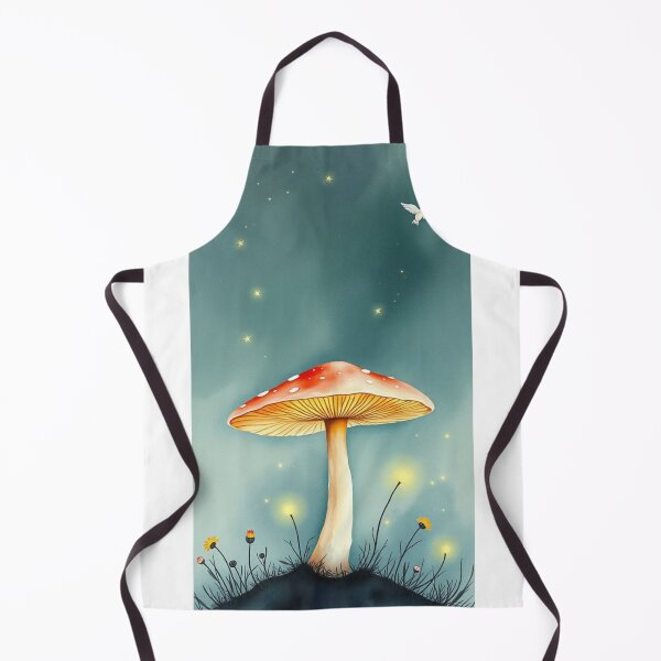 Item preview, Whimsical Mushroom and Flying Bird Watercolor Art designed and sold by Vida e Arte.