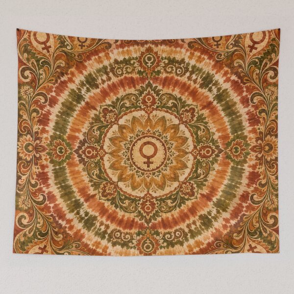 Item preview, Earth Tone Feminist Symbol Tie Dye Bohemian Collection designed and sold by PinUpPizzazz.