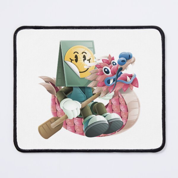 Item preview, Cartoon Character Rowing Pink Dragon Boat designed and sold by Lexkon Liu's art.