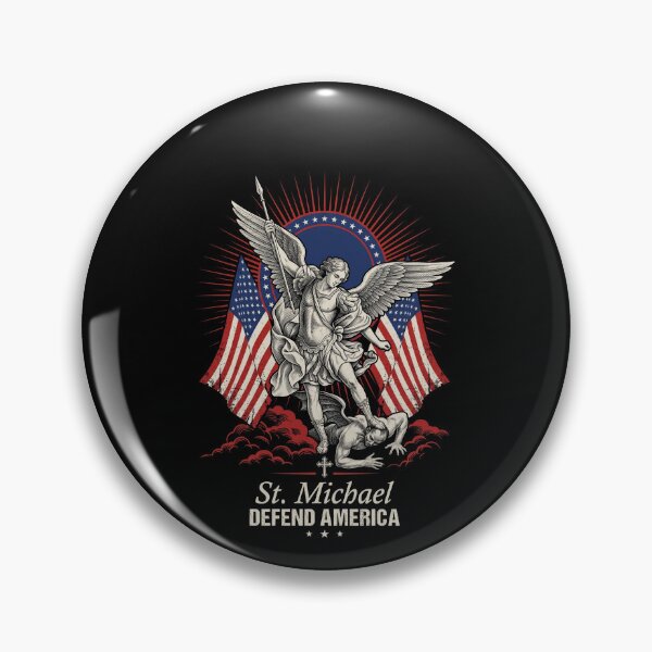 Item preview, Saint Michael Defend America American Patriot Christian Archangel designed and sold by SofenArt.