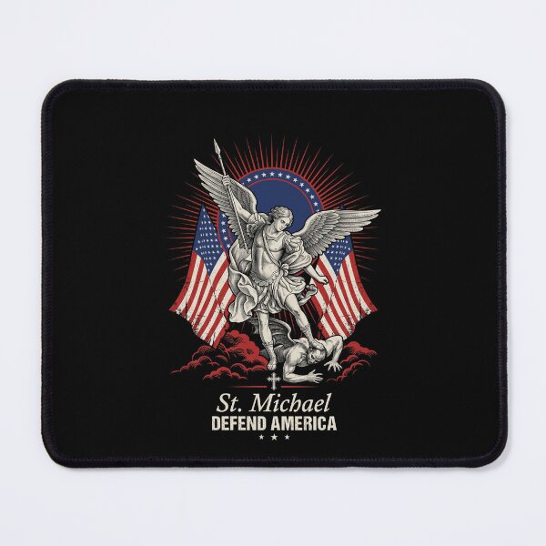 Item preview, Saint Michael Defend America American Patriot Christian Archangel designed and sold by SofenArt.