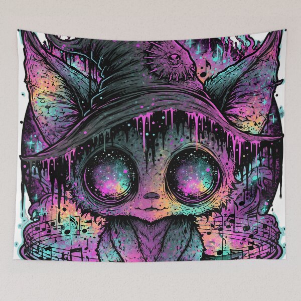 Item preview, Galaxy Witch Cat – Cosmic Horror Drip Art designed and sold by DonaldWaltersxx.