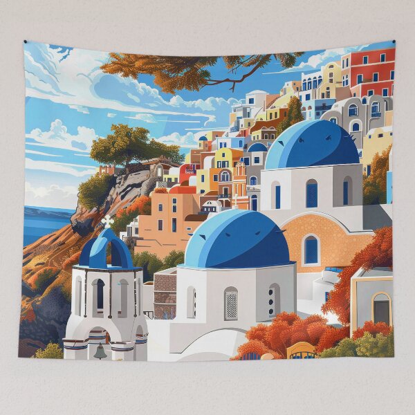 Item preview, Santorini Island Greece Breathtaking Cliffside Scenic Digital Art designed and sold by DEC02.