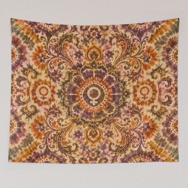 Item preview, Earth Tone Feminist Symbol Tie Dye Bohemian Collection designed and sold by PinUpPizzazz.