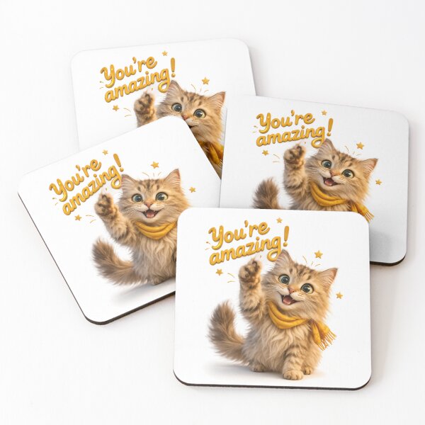 Item preview, You’re Amazing Golden Kitten Greeting designed and sold by BlissBlvdShop.