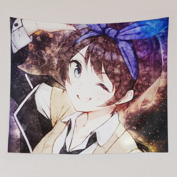 Item preview, Ruka Sarashina Rent A Girlfriend Blue Bow Wink Anime Girl designed and sold by mildaclairmo.