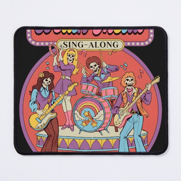Item preview, Groovy Skeleton Band Retro Sing-Along Graphic designed and sold by Bassot-Studio.