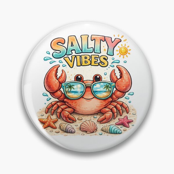 Item preview, Salty Vibes Colorful Crab designed and sold by ShopVelona.