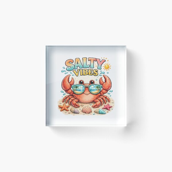 Item preview, Salty Vibes Colorful Crab designed and sold by ShopVelona.