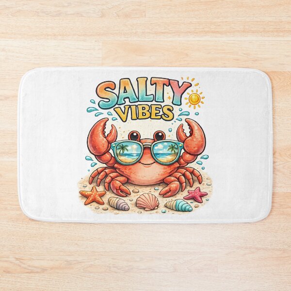 Item preview, Salty Vibes Colorful Crab designed and sold by ShopVelona.