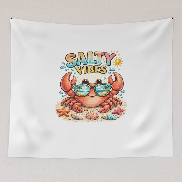 Item preview, Salty Vibes Colorful Crab designed and sold by ShopVelona.